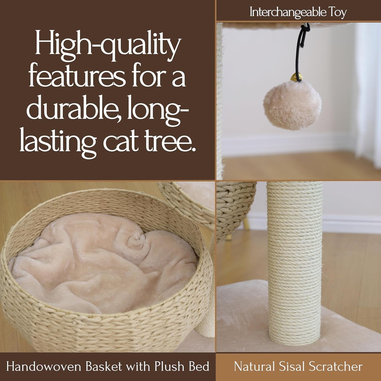 New Paper Rope Natural Bowl Shaped with Perch Cat Tree…