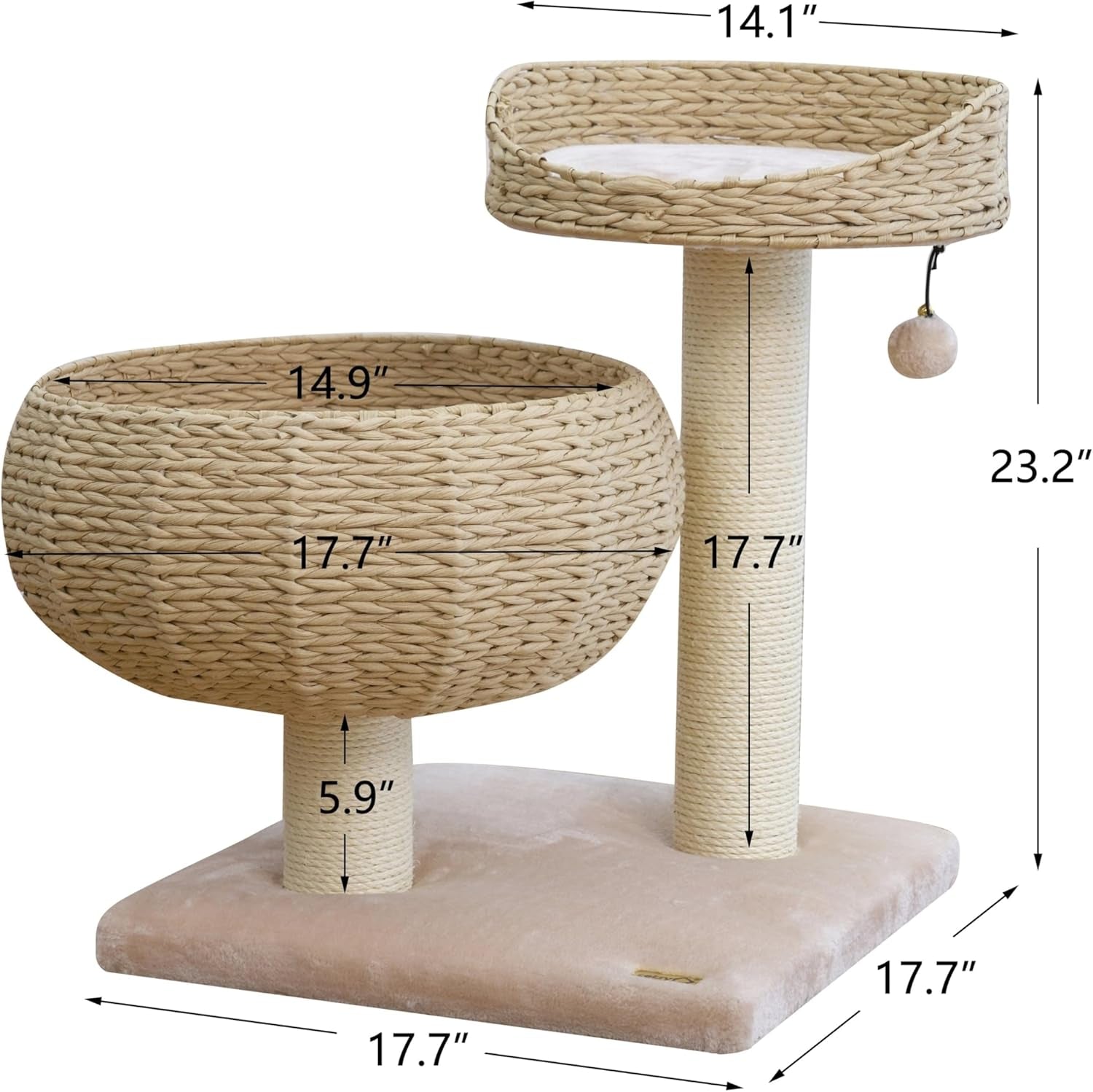 New Paper Rope Natural Bowl Shaped with Perch Cat Tree…